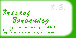 kristof borvendeg business card